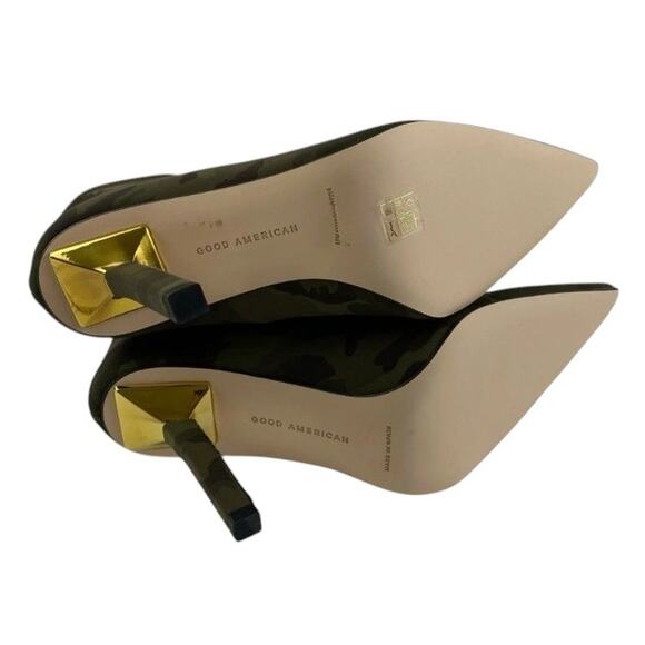 Good American Camouflage Pointed Toe Stiletto Neoprene Zipper Ankle Boot 6.5 NEW - Picture 8 of 8